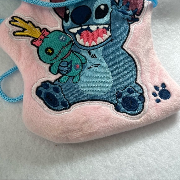 STITCH Small Pink Plush Kiss Lock Necklace Pouch Scrump Disney Japan - Picture 13 of 13